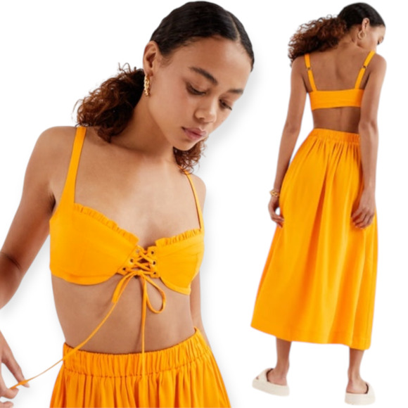 NWT For Love And Lemons Clementine Bra Top Yellow Orange Crop XS fits Small - Picture 4 of 8